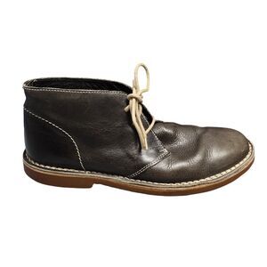 Aldo Chukka Shoes Mens Size 10 Black Solid‎ Leather Round Toe High Top Lace Up